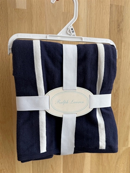 Ralph Lauren Babytæppe - Navy/Hvid